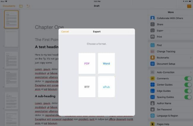 convert pdf in pages for mac